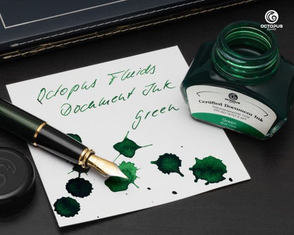 Octopus Fluids Document Inks Green fountain pen ink Certified according to DIN ISO 12757-2