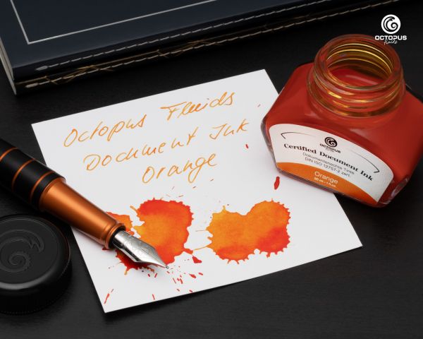Octopus Fluids Document-Proof Ink Orange with Converter certified according to DIN ISO 12757-2 30 ml