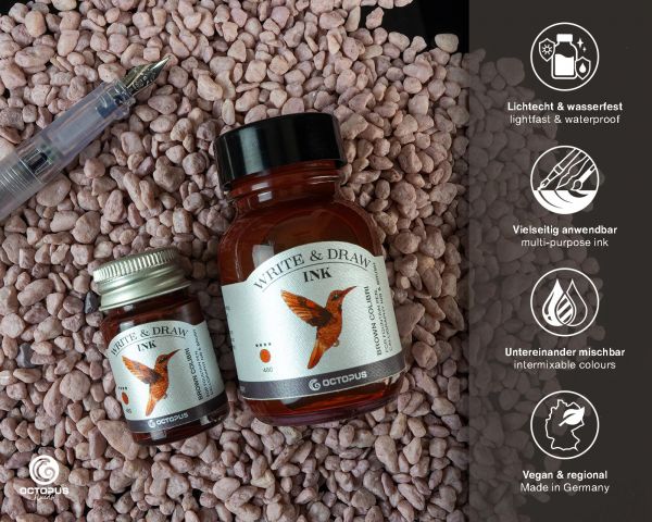 Octopus Fluids Pigmented Writing and Drawing Ink Write & Draw Ink 480 Brown Colibri Brown