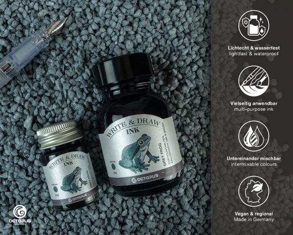 Octopus Schreib- und Zeichentusche Write & Draw Ink 458 Grey Frog Grau