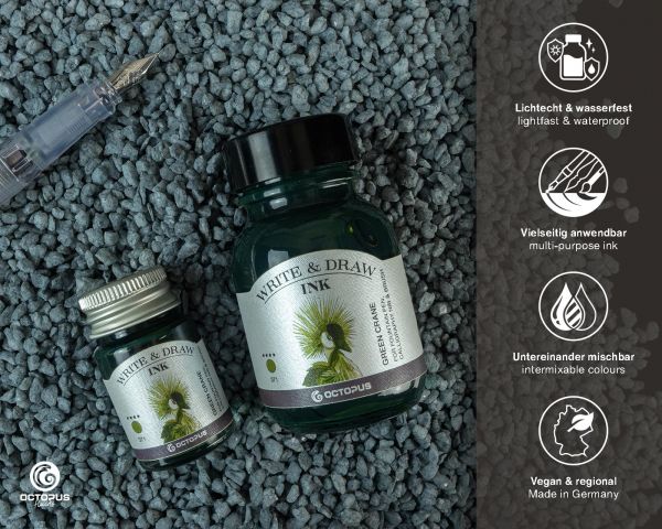 Octopus Write and Draw Ink Green Crane Drawing Ink 50 ml