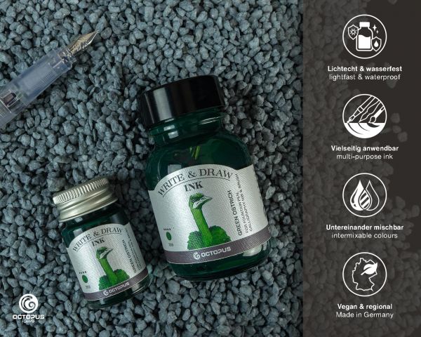 Octopus Pigmented Writing and Drawing Ink Octopus Write & Draw Green Ostrich 359 Green