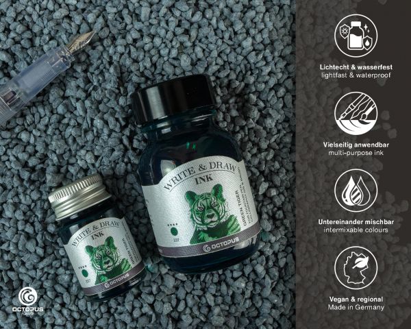 Octopus Pigmented Writing and Drawing Ink Write & Draw Ink Green Tiger