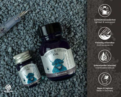 Octopus Fluids Schreib- und Zeichentusche Write & Draw Ink Petrol Buffalo