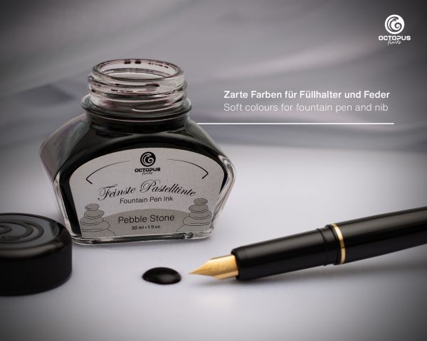 Octopus Fluids Fountain Pen Ink Pastel Fountain Pen Inks Pebble Stone Pastel Gray 30 ml