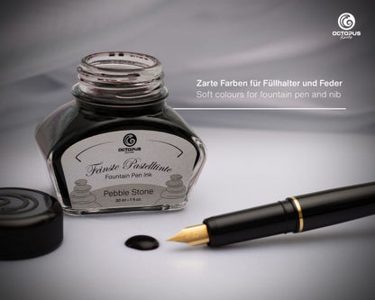 Octopus Fluids Fountain Pen Ink Pastel Fountain Pen Inks Pebble Stone Pastel Gray 30 ml