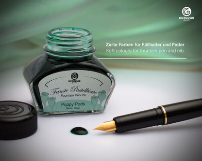 Octopus Fluids Fountain Pen Ink Pastel Pastel Mint Poppy Pods