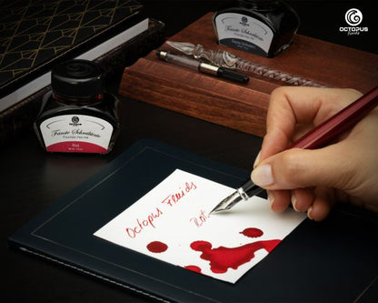 Octopus Fluids Classic Series Fountain Pen Ink and Converter Set - Red