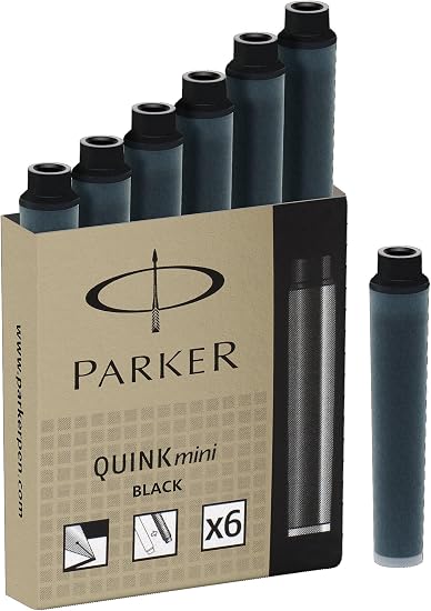 Parker Tintenpatrone Quink Mini, 6x, schwarz
