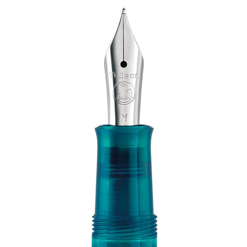 Pelikan Füller + Tintenglas, Classic M205, inkl. Edelsteintinte blau