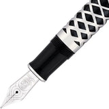 Pelikan Füller Souverän M805, silber, Metal Sleeve, 18 Kt. Goldfeder, schwarz