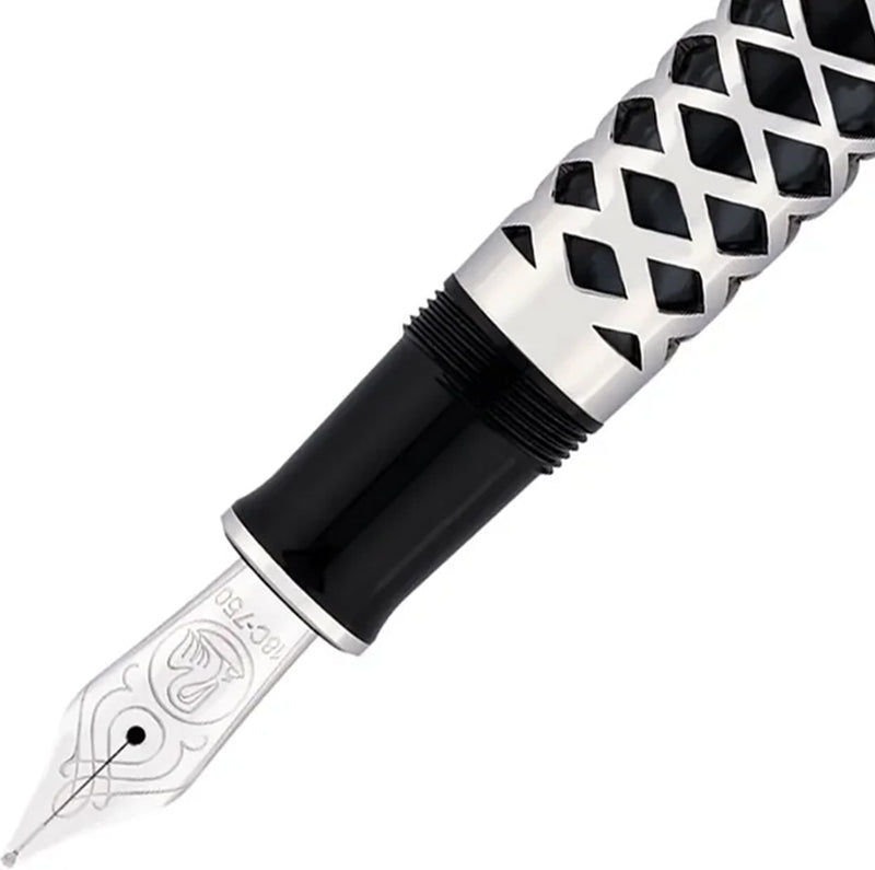 Pelikan Füller Souverän M805, silber, Metal Sleeve, 18 Kt. Goldfeder, schwarz