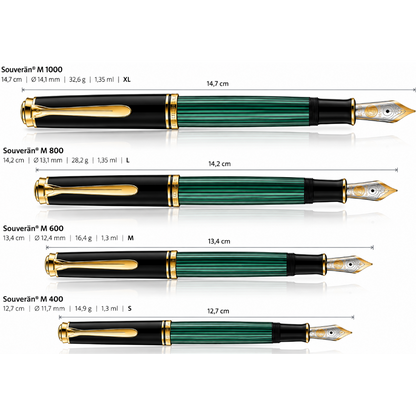 Pelikan, Füller Souverän M1000, 18K Feder, schwarz-grün