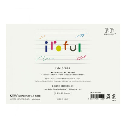 Iroful, Lose Blätter A5, 7 mm liniert horizontal weiss