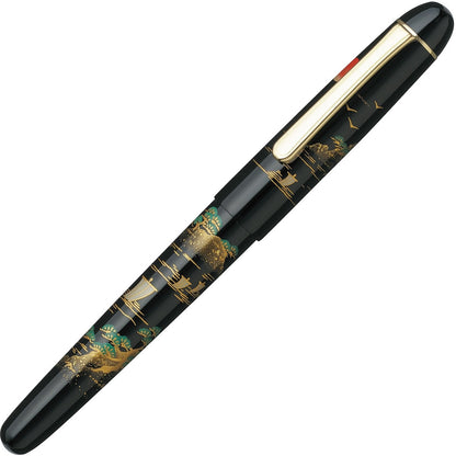 Platinum, Füller, #3776 Century Kaga Maki-e, mit Hira Maki-e Motiven Hira, 14Kt, Sansui