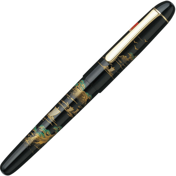 Platinum, Füller, #3776 Century Kaga Maki-e, mit Hira Maki-e Motiven Hira, 14Kt, Sansui