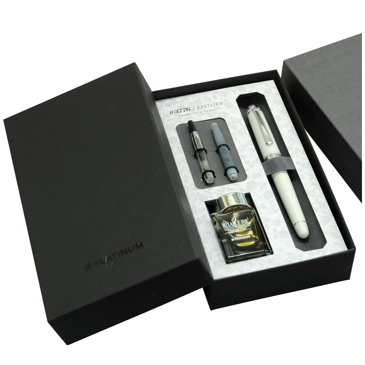 Platinum, Füller, #3776 Century Shape of Heart, Zierelemente Messing rhodiniert 14Kt, Ivoire