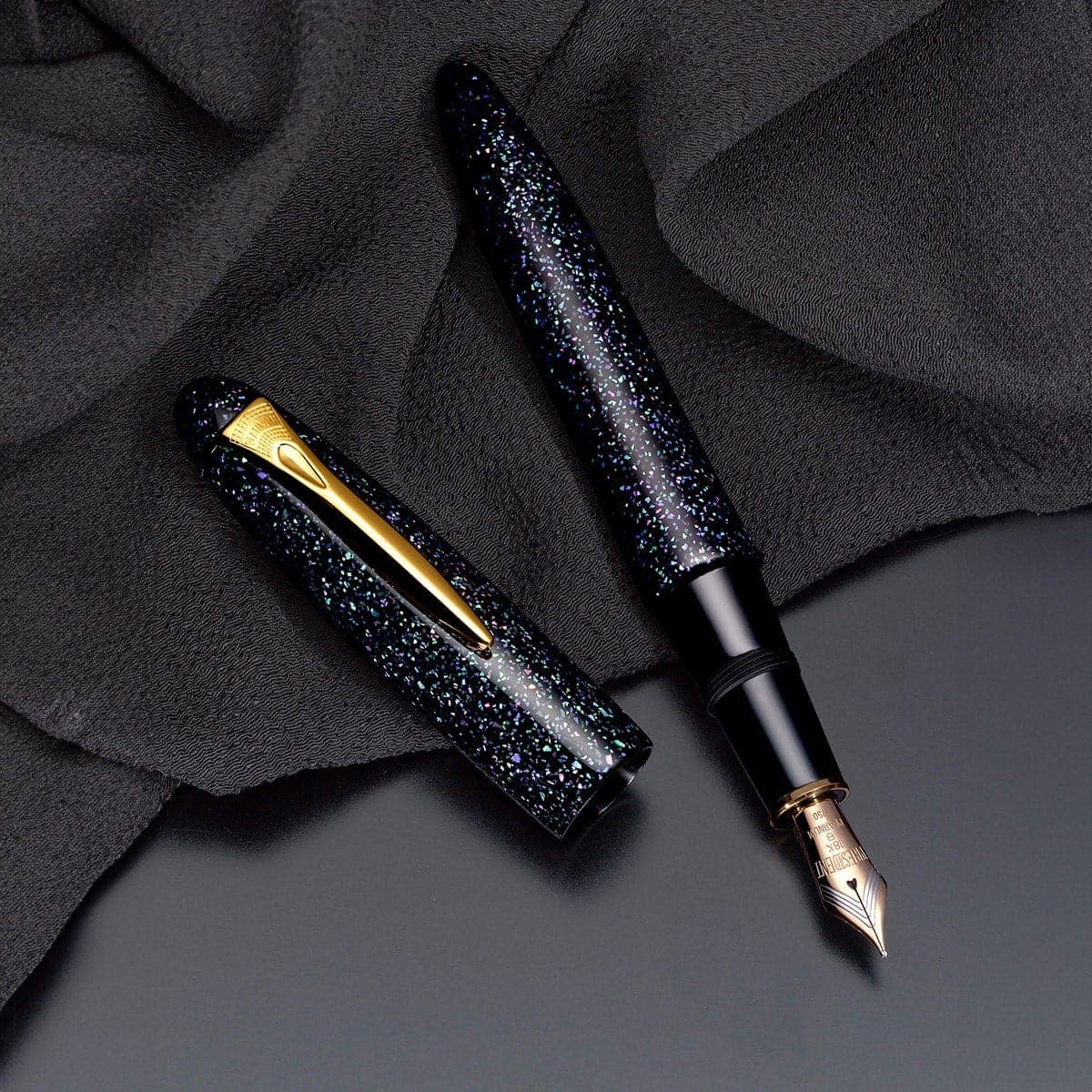 Platinum, Fountain Pen, Izumo Galaxy, 18kt, Black