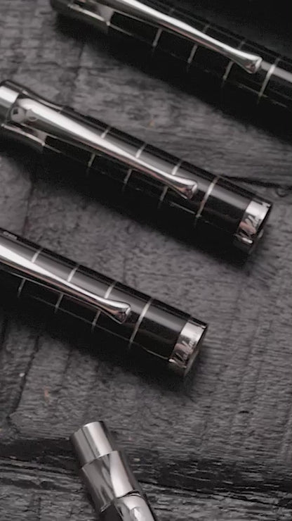 Waldmann, Tango fountain pen, Ring, lacquered, 18K nib, black