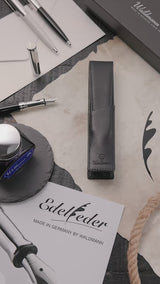 Waldmann, Tintenroller Edelfeder, Korn, lackiert, weiß