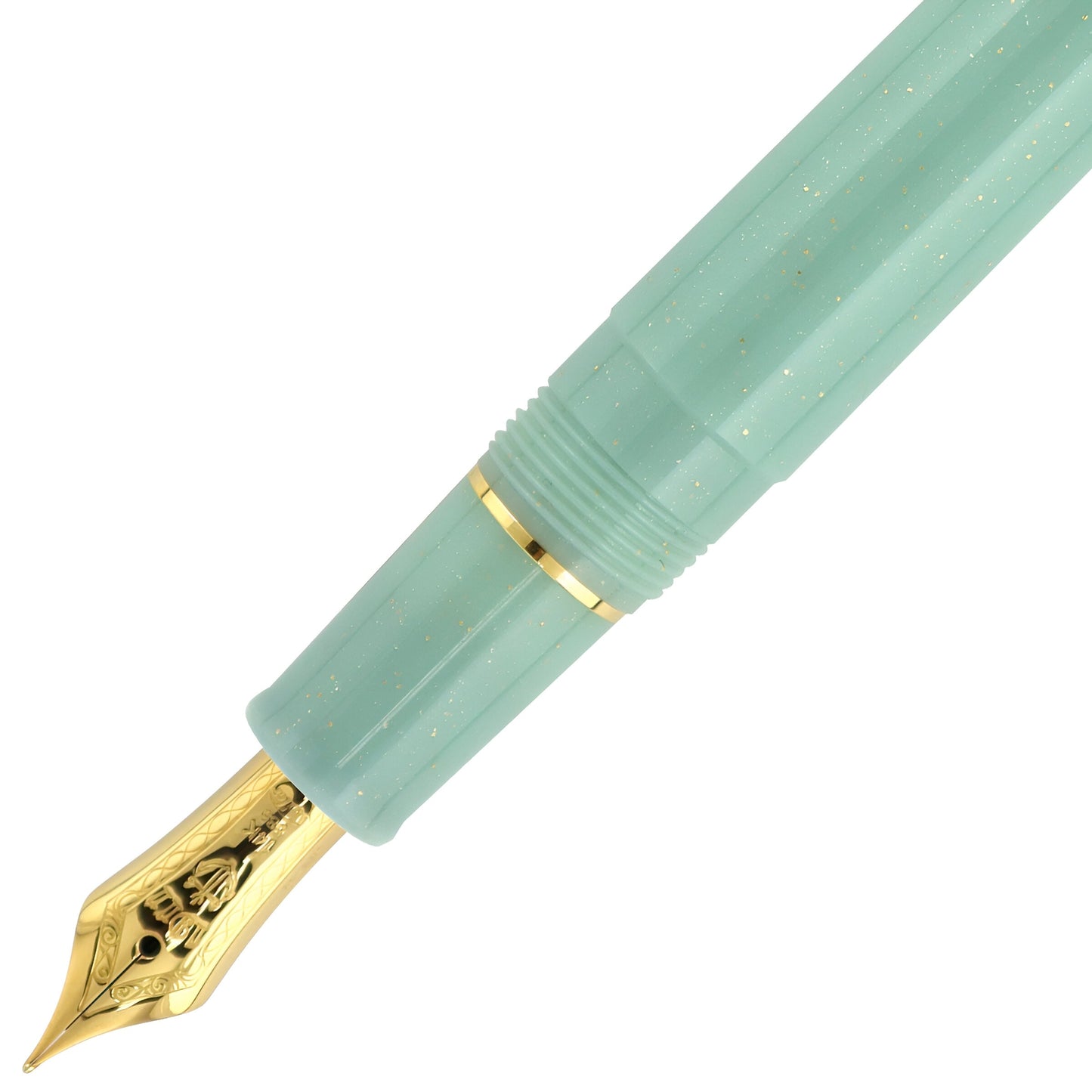 Sailor, Pro Gear Slim Fountain Pen, Gold Special Ed. 14K Nib, Dragon Palace Green Lamé