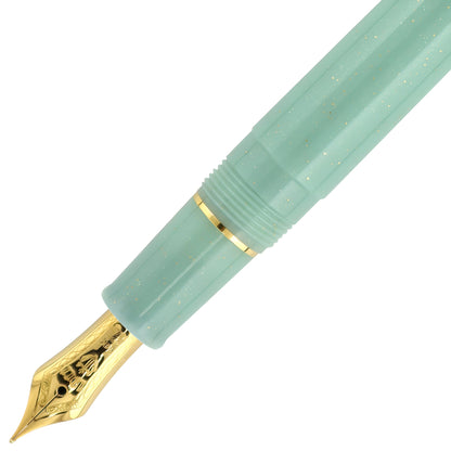 Sailor, Pro Gear Slim Fountain Pen, Gold Special Ed. 14K Nib, Dragon Palace Green Lamé