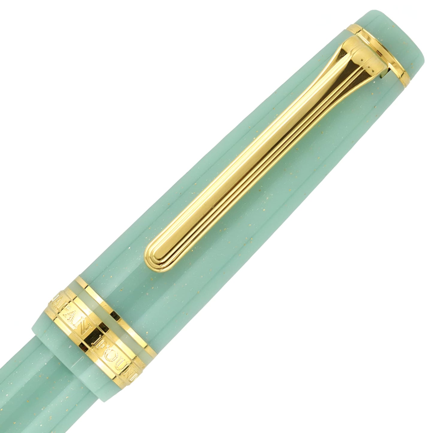 Sailor, Pro Gear Slim Fountain Pen, Gold Special Ed. 14K Nib, Dragon Palace Green Lamé