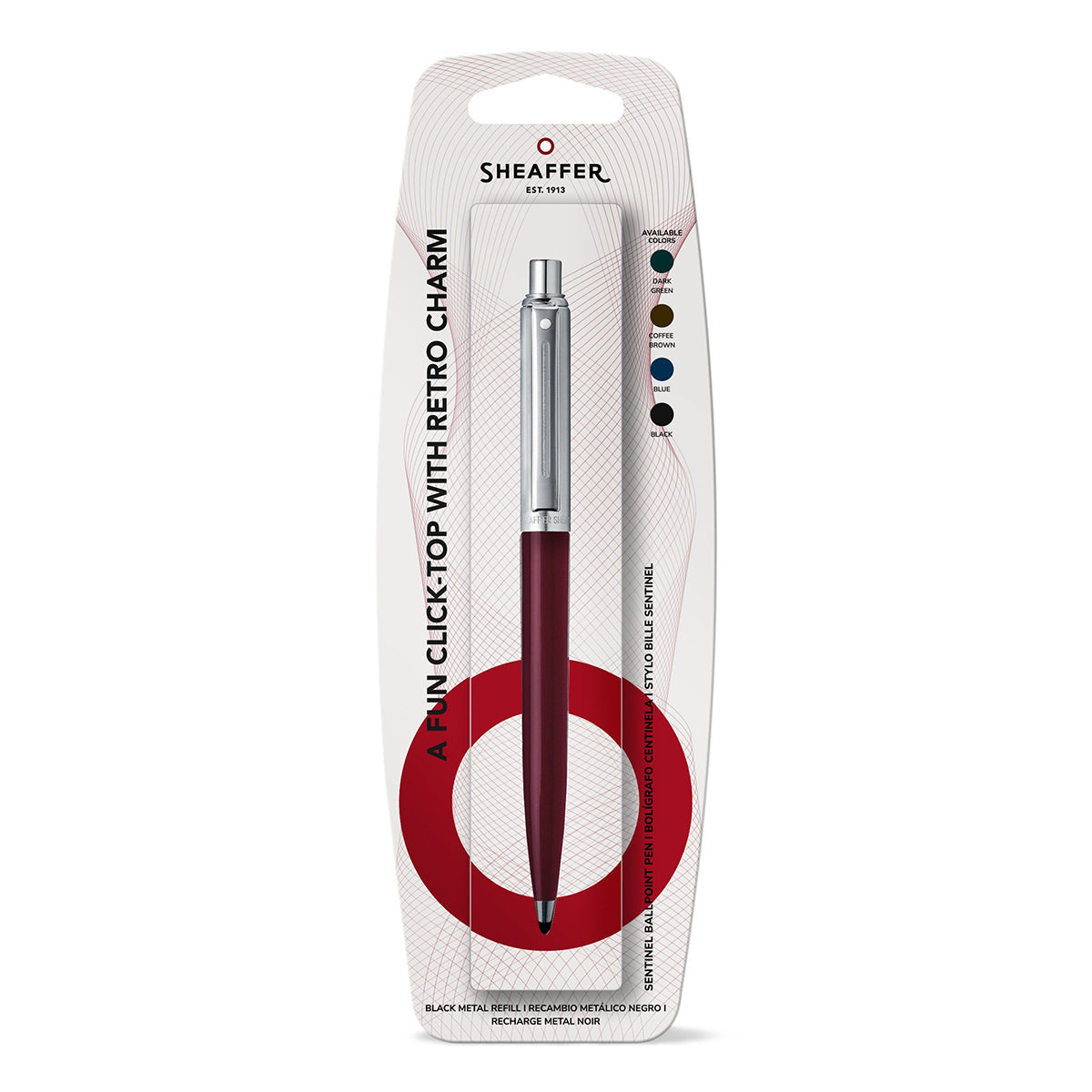Stylo bille Sheaffer Sentinel Chromé, Burgundy