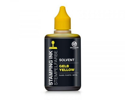 Octopus Fluids GmbH & Co. KG Lenizett Solvent Stamp Ink for Smooth Surfaces Yellow Translucent