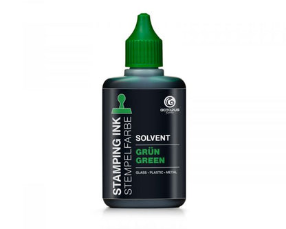 Lenizett Solvent Stamp Ink for Smooth Surfaces, translucent green, 50 ml