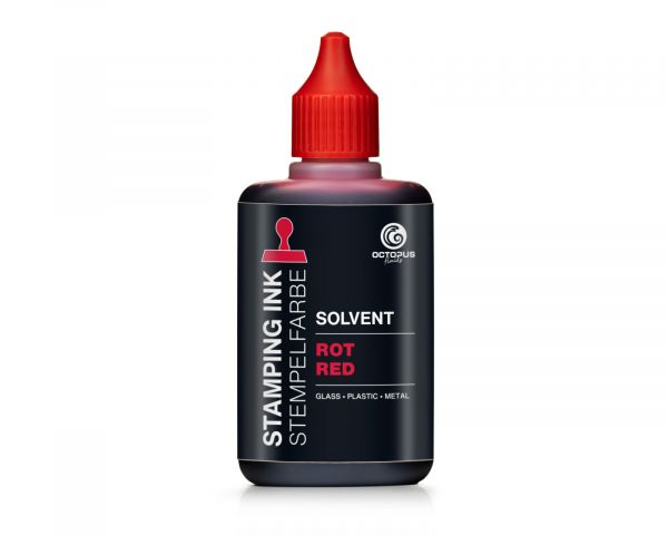 Octopus Fluids GmbH Solvent-Based Stamp Ink for Smooth Surfaces Lenizett Solvent Stamp Ink Red (translucent)