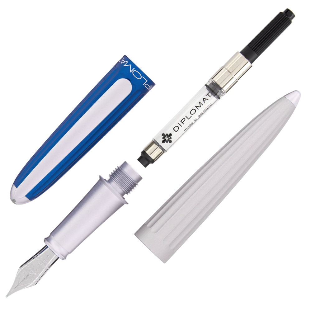 Füllhalter Aero Blau Silber