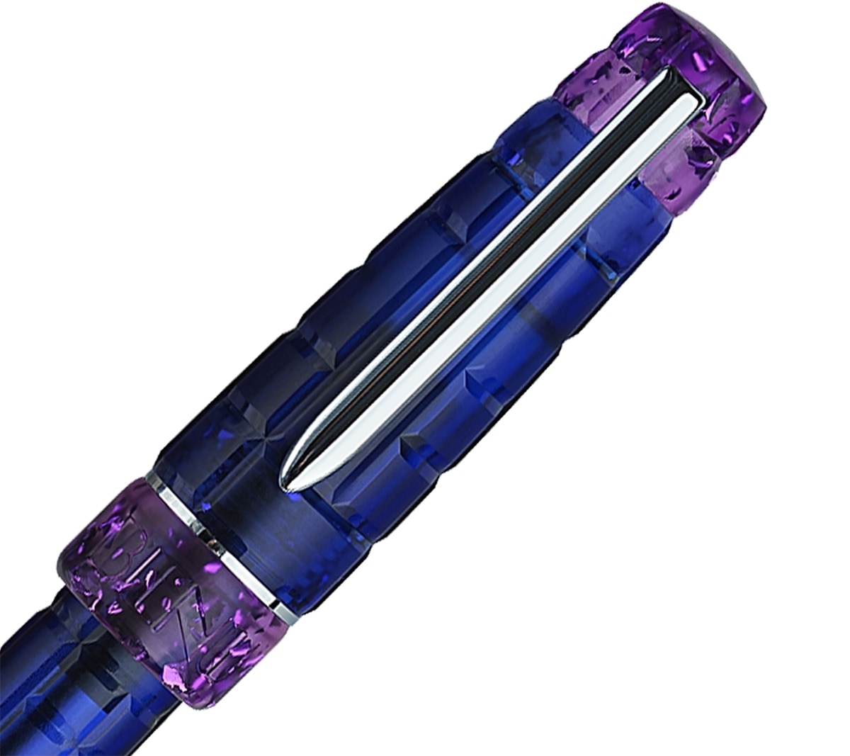 Stylo plume BENU Tessera argent, Tanzanite
