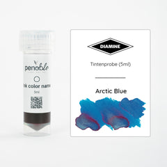 Diamine, Tintenprobe, Shimmering, Arctic Blue, 5ml