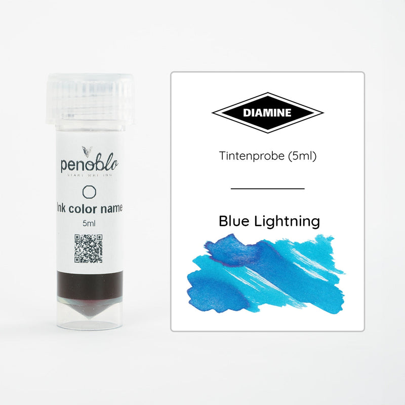 Diamine, Tintenprobe, Shimmering, Blue Lightning, 5ml
