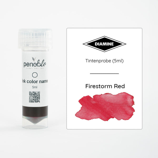 Diamine, Tintenprobe, Shimmering, Firestorm Red, 5ml