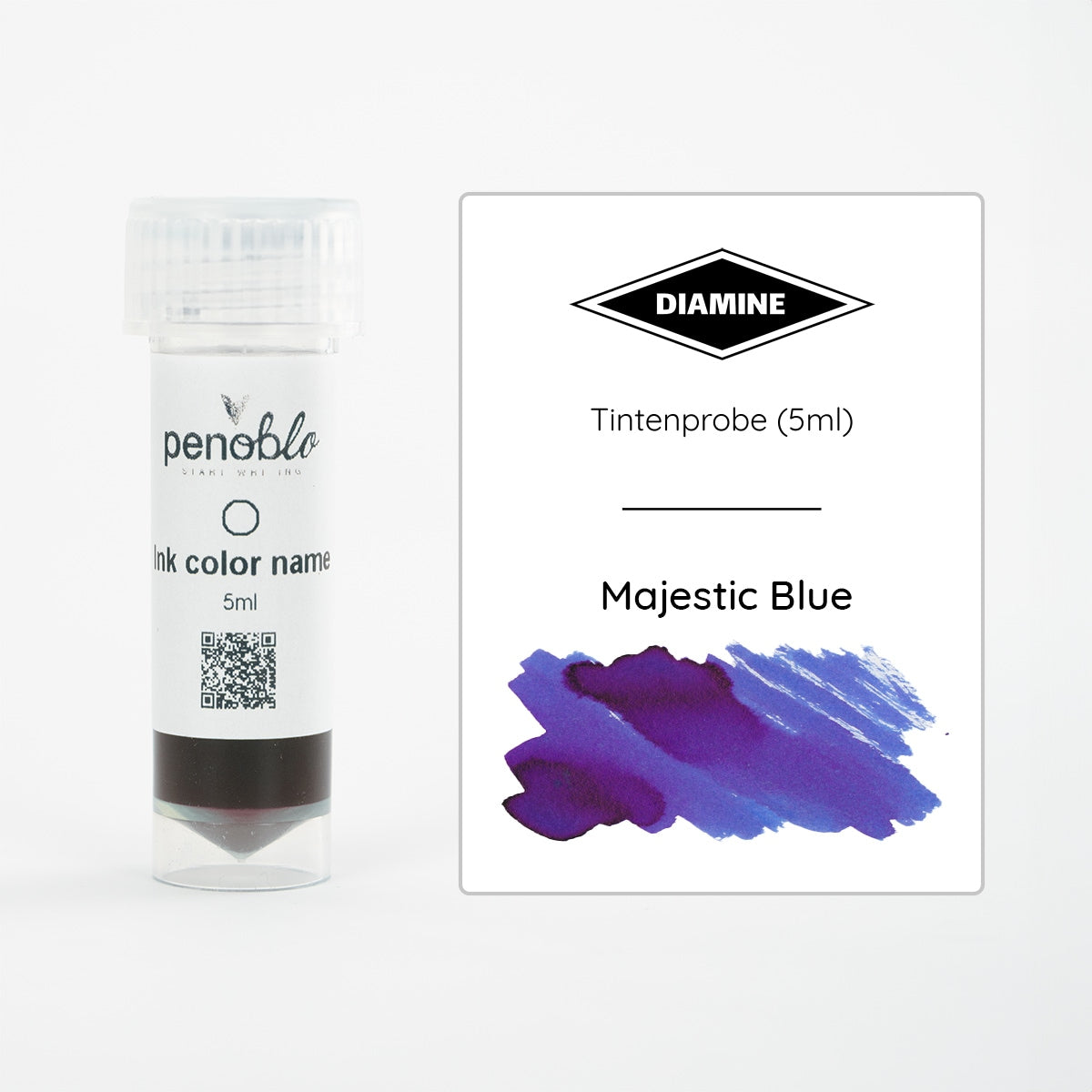 Penoblo ink sample, Diamine Regular, Majestic Blue