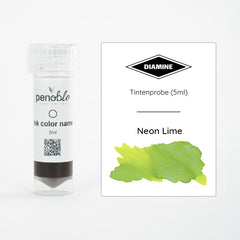 Penoblo Tintenprobe, Diamine Shimmering, Neon LIme