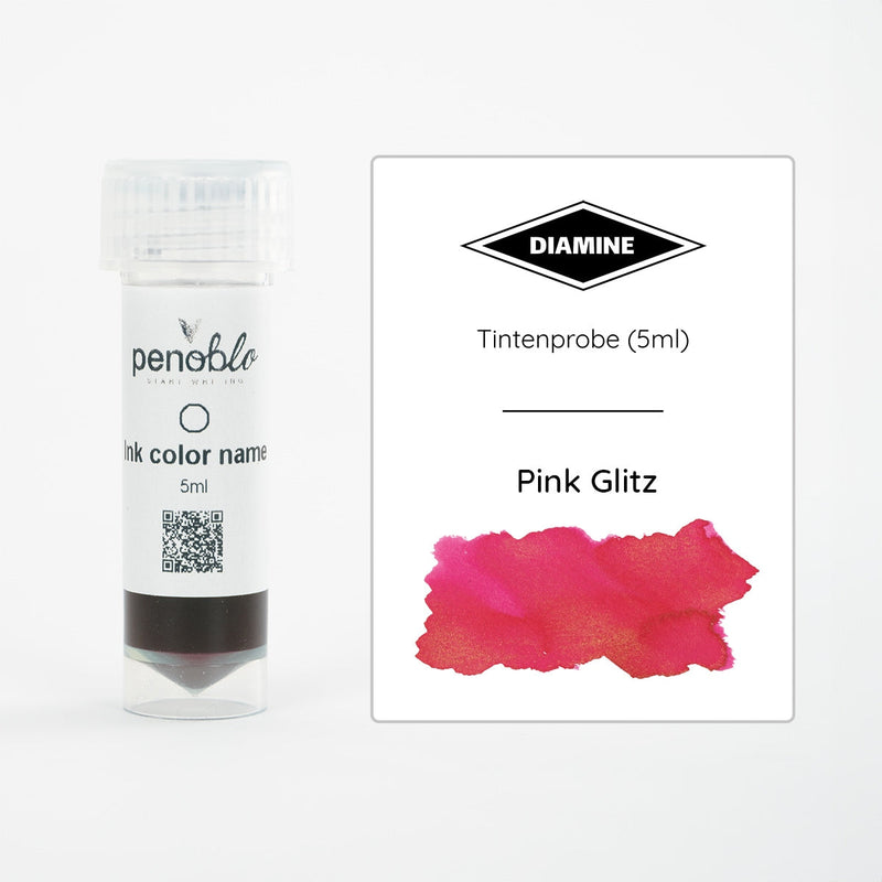 Diamine, Tintenprobe, Shimmering, Pink Glitz, 5ml