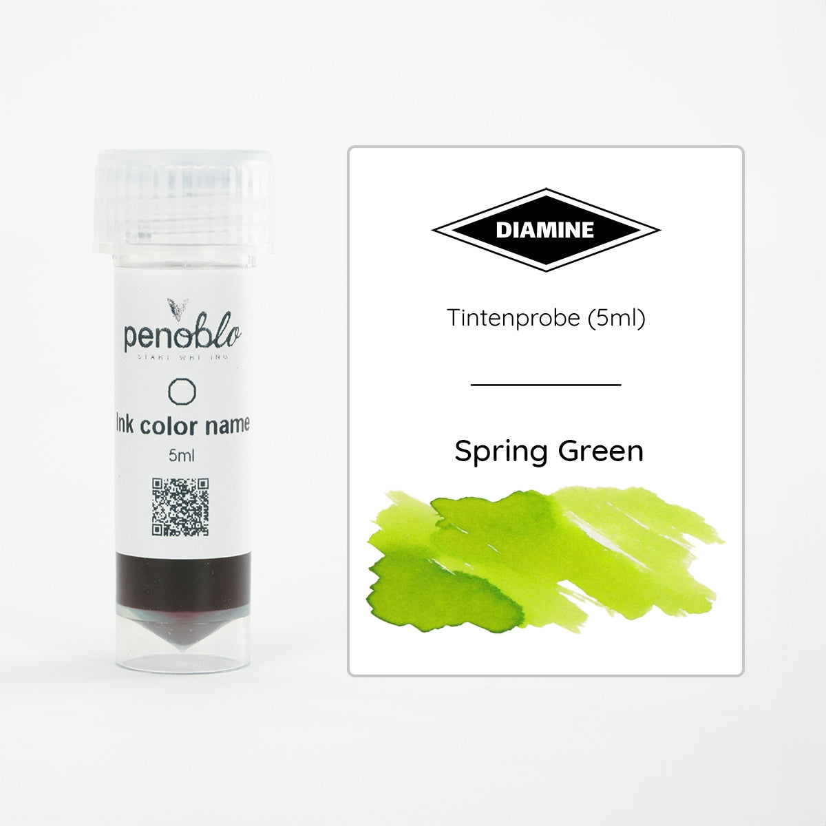 Diamine, Ink Sample, Regular, Light Green/Spring Green, 5ml