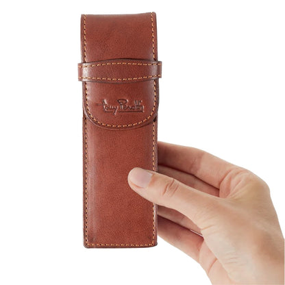 Tony Perotti, Vegetale Pen Case, for 2 Writing Instruments, Dark Brown