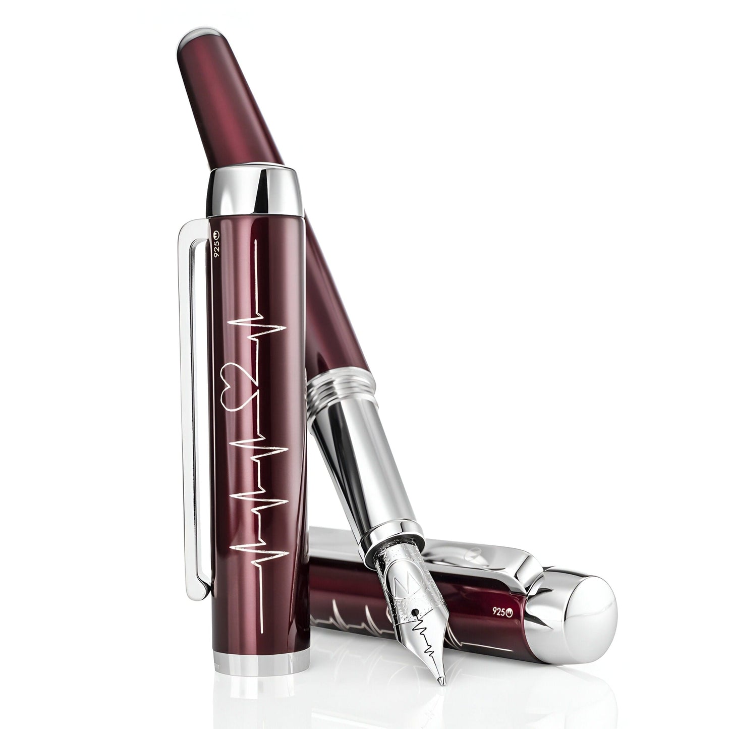 Waldmann Fountain Pen Heartbeat 150 Ltd. Ed. Hand-engraved, red