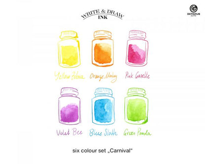Octopus Write & Draw Ink Set Schreib- und Zeichentusche 6 Farben