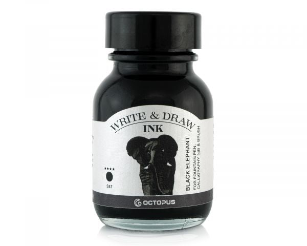 Octopus Fluids Schreib- und Zeichentusche Write & Draw 347 Black Elephant Schwarz