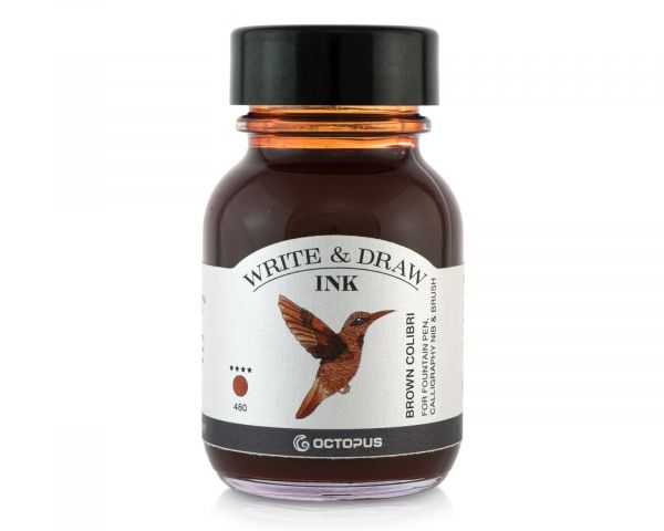 Octopus Fluids Pigmented Writing and Drawing Ink Write & Draw Ink 480 Brown Colibri Brown