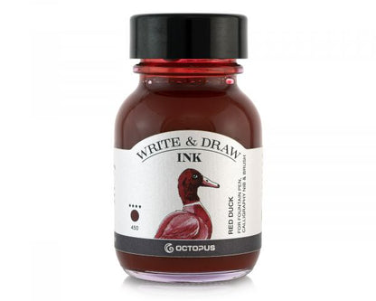 Octopus Fluids GmbH & Co. KG Pigmentierte, wasserfeste Schreib- und Zeichentusche Write & Draw 450 Red Duck Rot