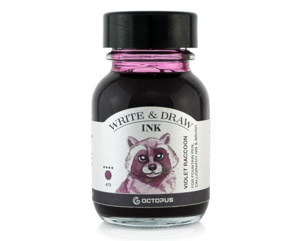 Octopus Fluids Pigmentierte, wasserfeste Schreib- und Zeichentusche 479 Violet Raccoon Violett