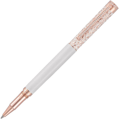 Waldmann, Tintenroller, Xetra Vienna Diamond Lady, Weiß, Rosegold, 41 Diamanten, 0,60 TW-SI1-1
