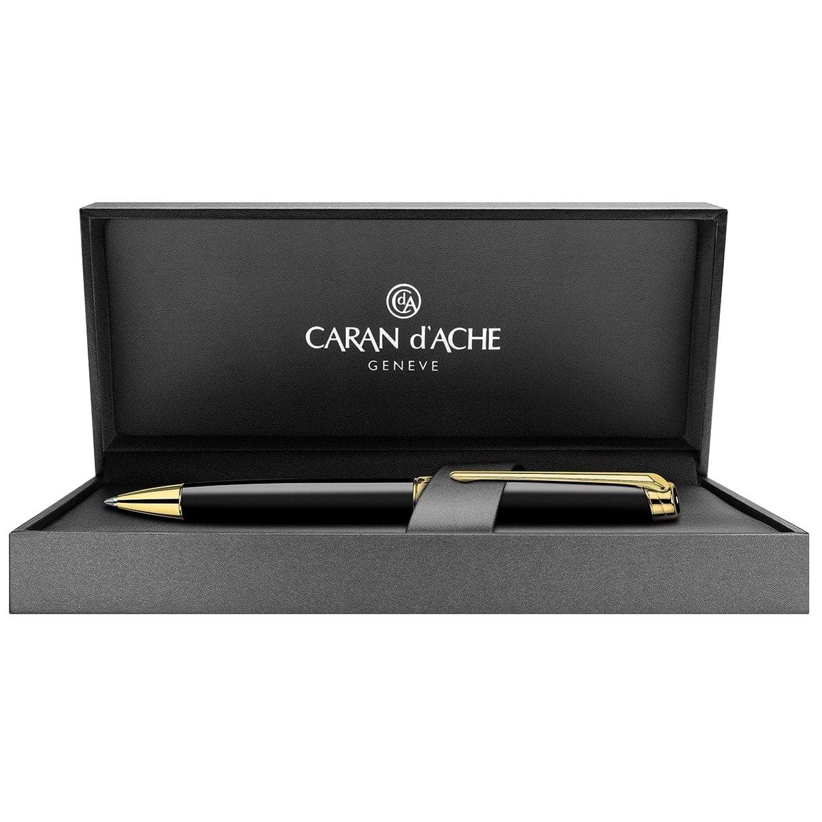 Caran d'Ache, Kugelschreiber, Léman, Ebenholzschwarz, goldplattiert-4