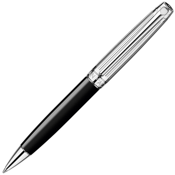 Caran d'Ache, Kugelschreiber Léman, versilbert/rhodiniert, schwarz